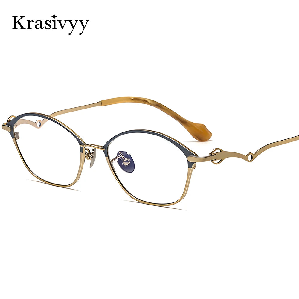 Krasivyy Unisex Full Rim Oval Square Titanium Eyeglasses 316086 — view 1 | Krasivyy at FuzWeb