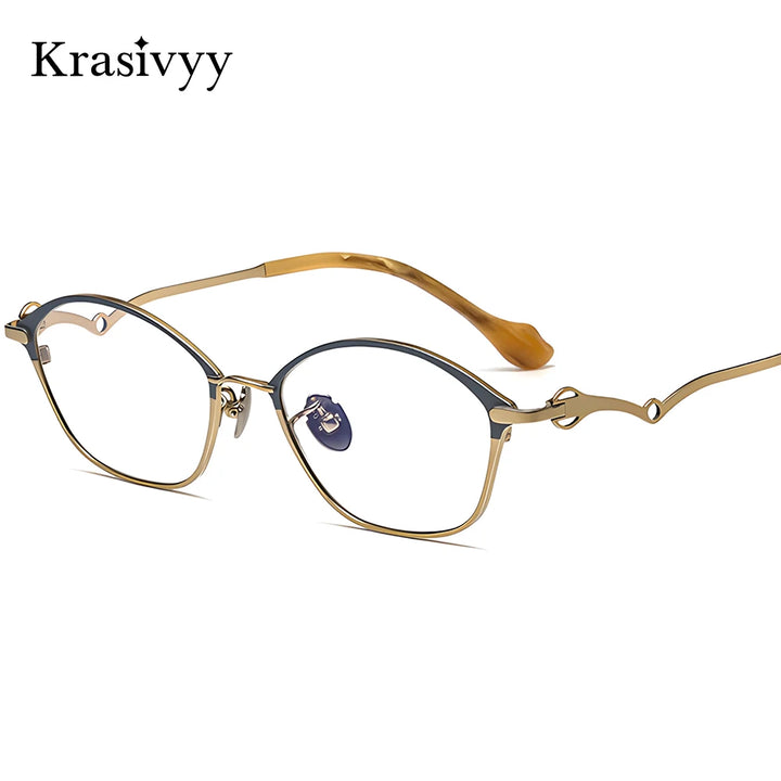 Krasivyy Unisex Full Rim Oval Square Titanium Eyeglasses 316086 — view 1 | Krasivyy at FuzWeb