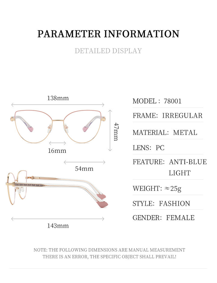 Vicky Womens Full Rim Oval Cat Eye Alloy Reading Glasses 778001 — view 2 | Vicky at FuzWeb