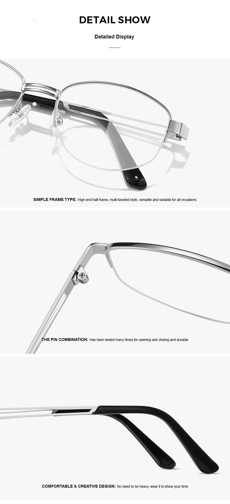 Summer Flower Unisex Semi Rim Oval Titanium Eyeglasses 202406 — view 2 | Summer Flower at FuzWeb