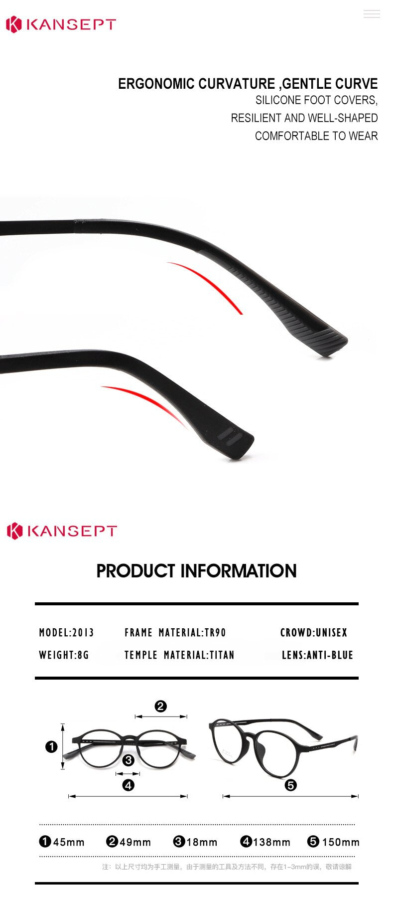 Kansept Womens Full Rim Round Tr 90 Titanium Reading Glasses 472013 — view 2 | Kansept at FuzWeb
