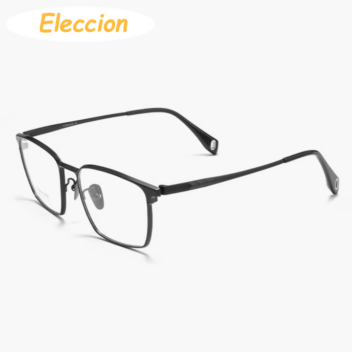 Eleccion Women's Full Rim Square Titanium Eyeglasses 91013 Full Rim Eleccion Black