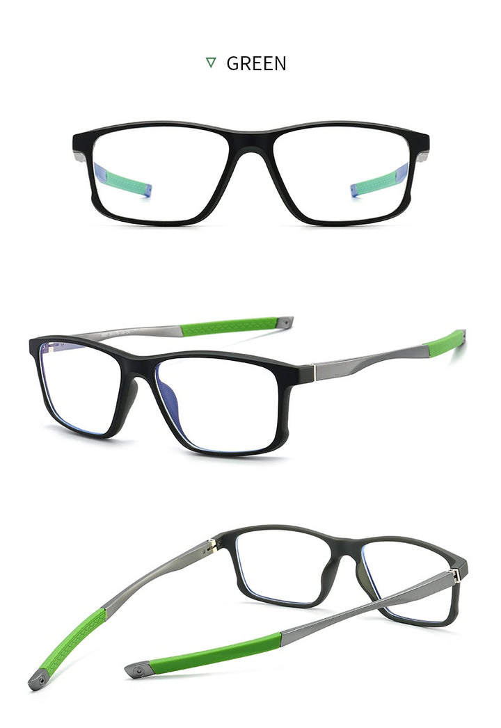 Chashma Ochki Unisex Full Rim Square Tr 90 Titanium Eyeglasses 885827.