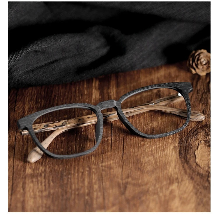 Hdcrafter Unisex Full Rim Square Wood Alloy Eyeglasses 1692 — view 11 | Hdcrafter Eyeglasses at FuzWeb