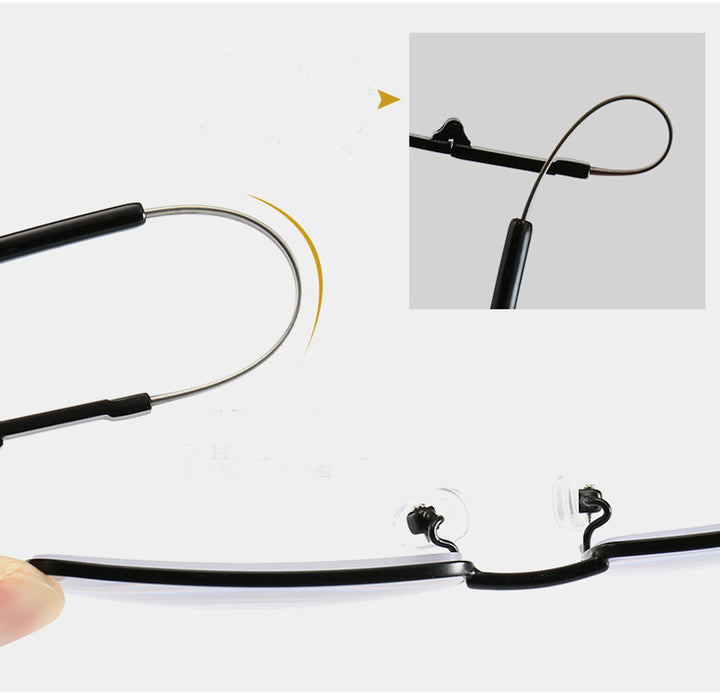 Evunhuo Full Rim Square Titanium Alloy Progressive Reading Glasses 4579.