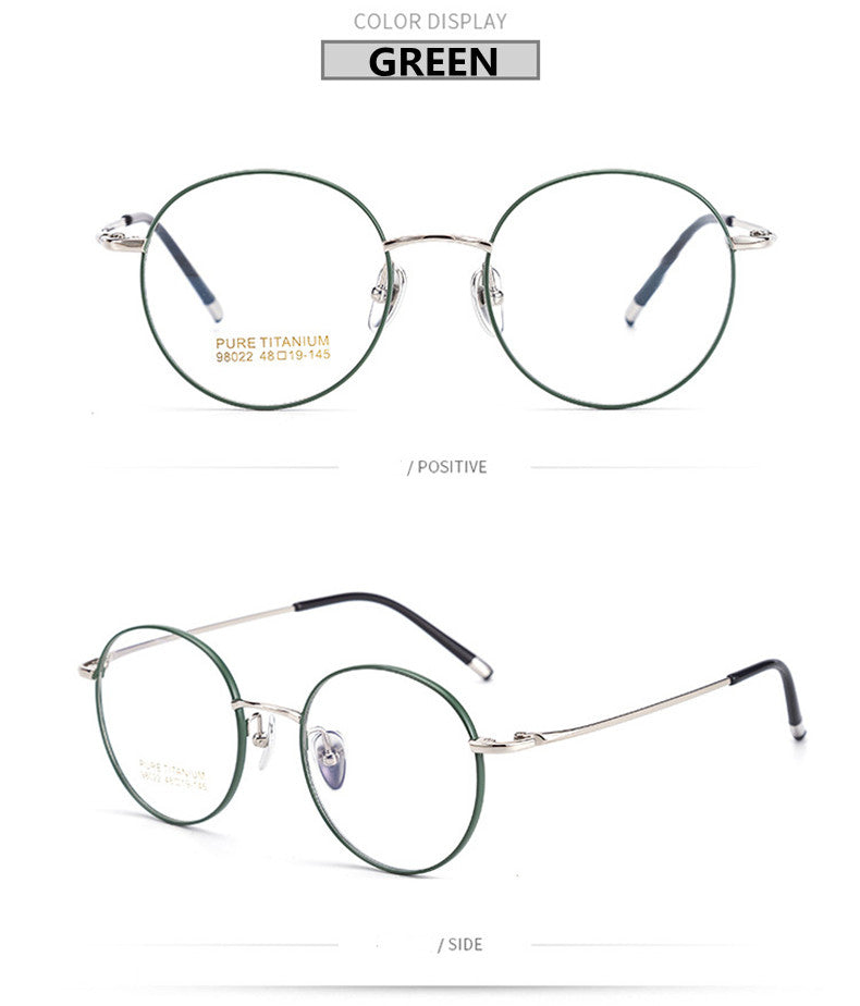 Kocolior Unisex Full Rim Small Round Titanium Eyeglasses 98022.