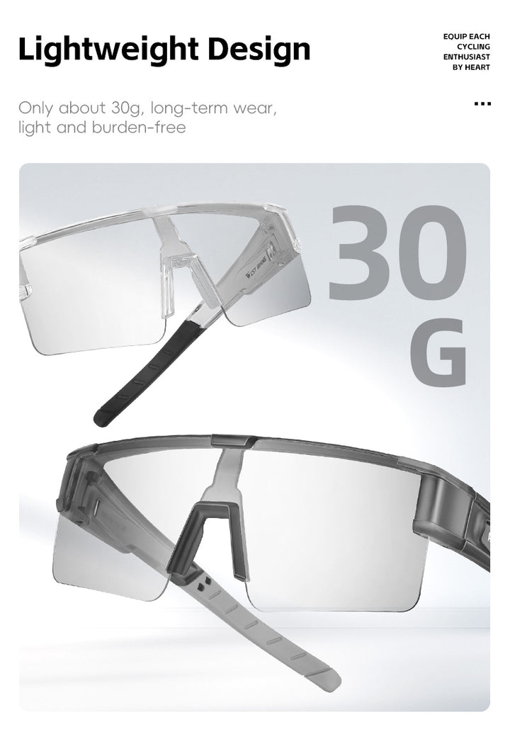 West Biking Unisex Semi Rim Square Over Frame Polycarbonate Sunglasses 770703.