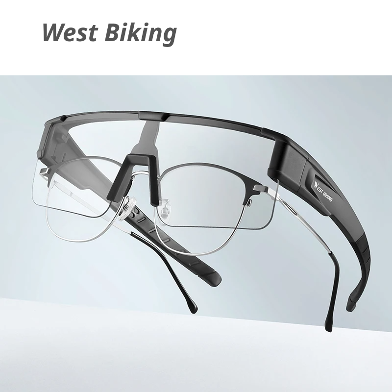 West Biking Unisex Semi Rim Square Over Frame Polycarbonate Sunglasses 770703