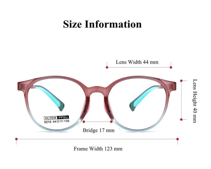Chashma Ottica 8210 Eyeglasses — Frame Dimensions and Sizing Chart