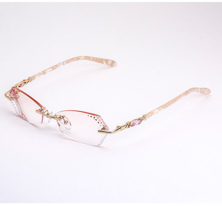 Chashma Womens Rimless Oval Alloy Eyeglasses 016 — view 9 | Chashma at FuzWeb