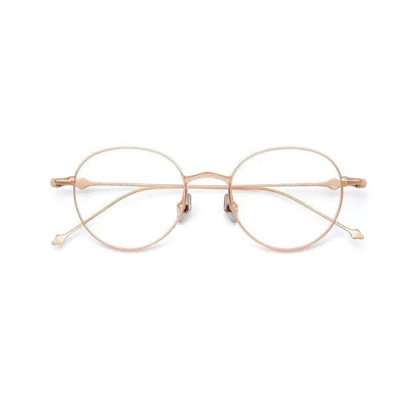 Chashma Ottica Women's Full Rim Round Titanium Eyeglasses - Rose Gold