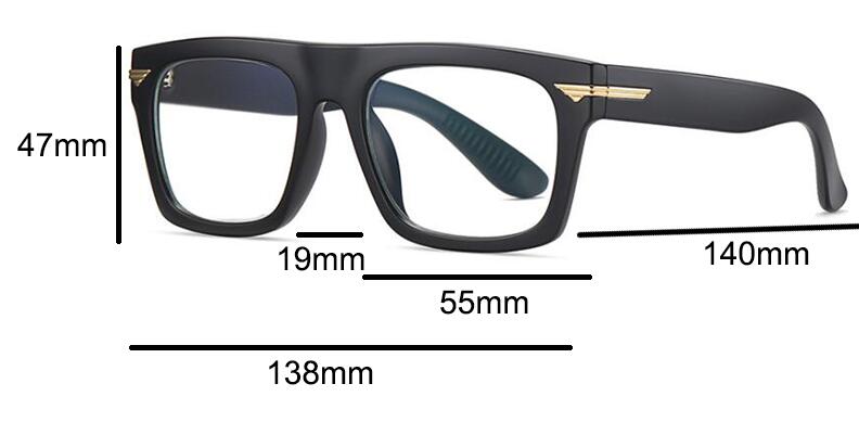 Kocolior Unisex Full Rim Square Acetate Hyperopic Reading Glasses 3394.