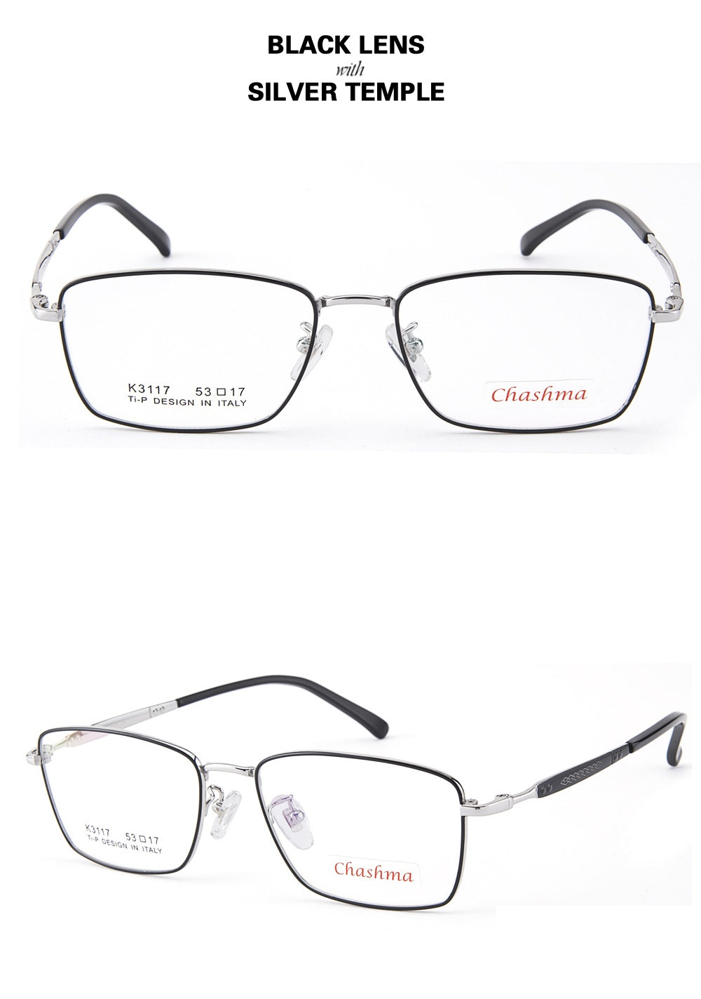 Chashma Ottica Womens Full Rim Polygon Square Titanium Eyeglasses 31174 — view 2 | Chashma Ottica at FuzWeb