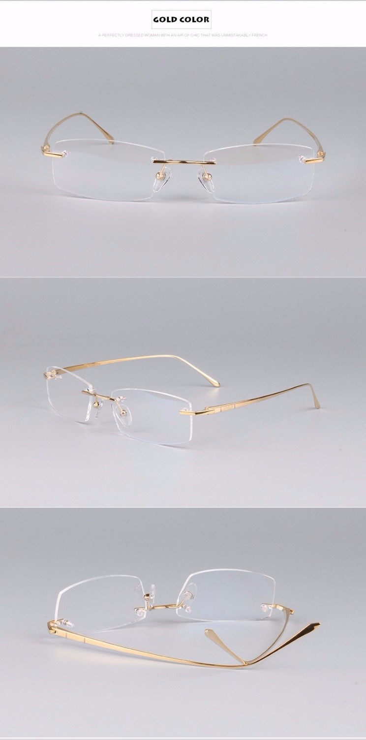 Chashma Ottica Womens Rimless Square Titanium Eyeglasses 63794 — view 2 | Chashma Ottica at FuzWeb