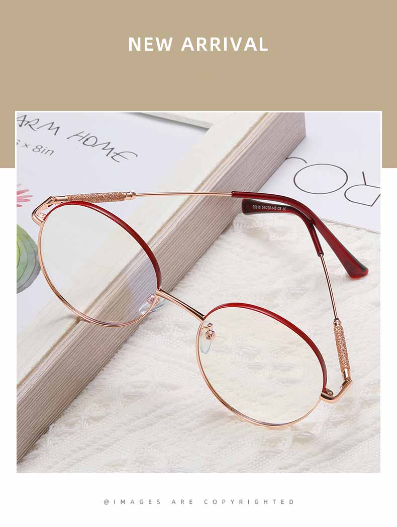 Hotony Women's Full Rim Round Alloy Frame Eyeglasses 95818.