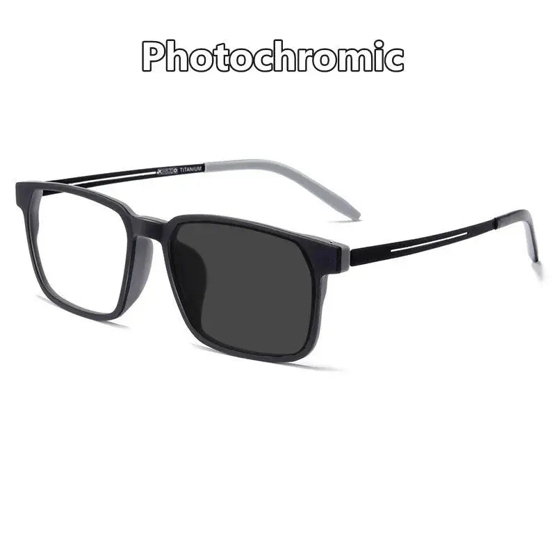 Kocolior Unisex Full Rim Square Tr 90 Titanium Hyperopic Reading Glasses 88781.