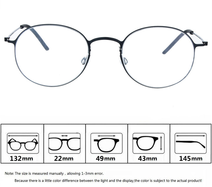 Aimee Womens Full Rim Oval Round Screwless Titanium Eyeglasses 75504 — view 2 | Aimee at FuzWeb