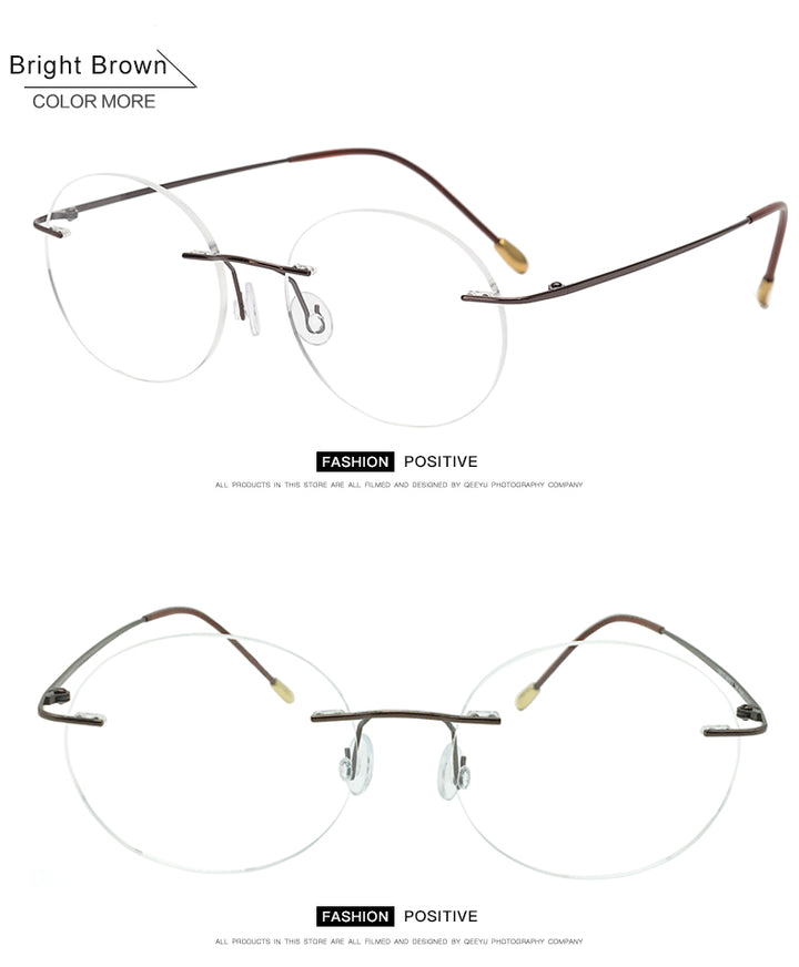 Krasivyy Unisex Rimless Round Titanium Eyeglasses Kr6012 — view 13 | Krasivyy at FuzWeb