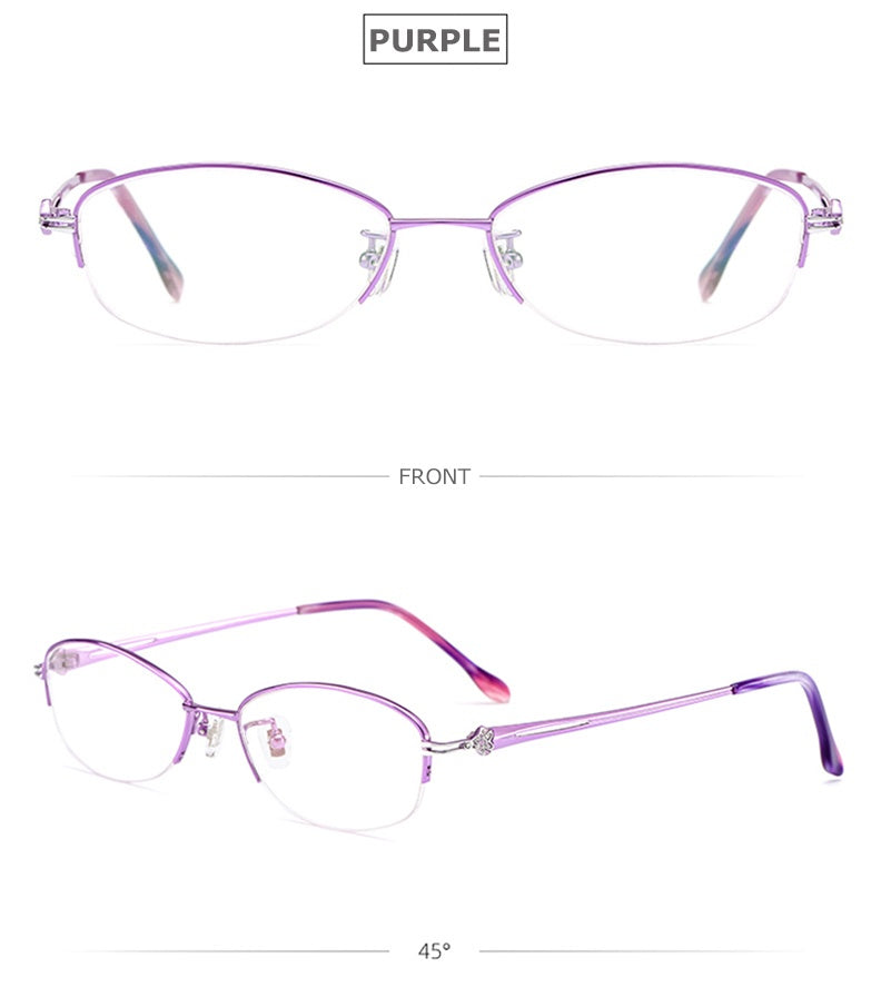 Chashma Ottica Womens Semi Rim Oval Steel Eyeglasses 98316 — view 2 | Chashma Ottica at FuzWeb