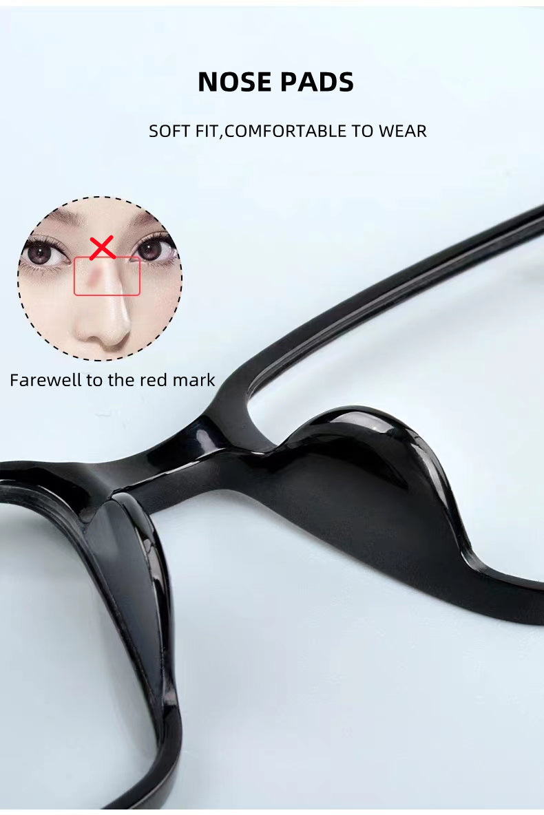 Kocolior Unisex Full Rim Square Carbon Fibre Tr 90 Hyperopic Reading Glasses 0017.