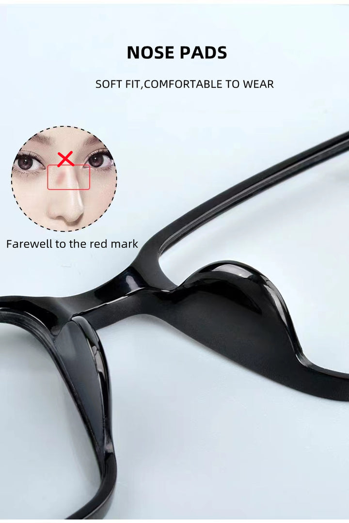 Kocolior Unisex Full Rim Square Carbon Fibre Tr 90 Hyperopic Reading Glasses 0017.