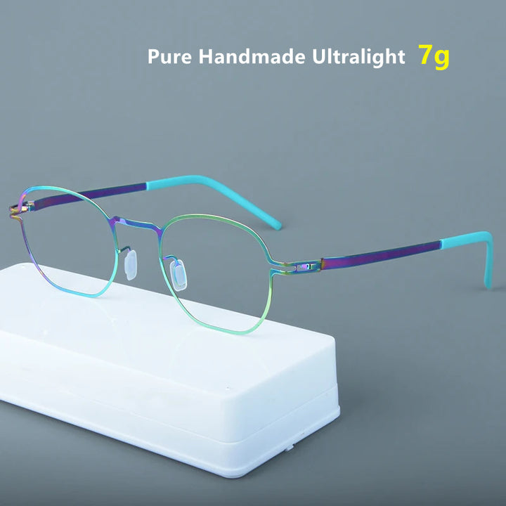 Aimee Unisex Full Rim Polygon Square Screwless Steel Eyeglasses 14149 — view 1 | Aimee at FuzWeb