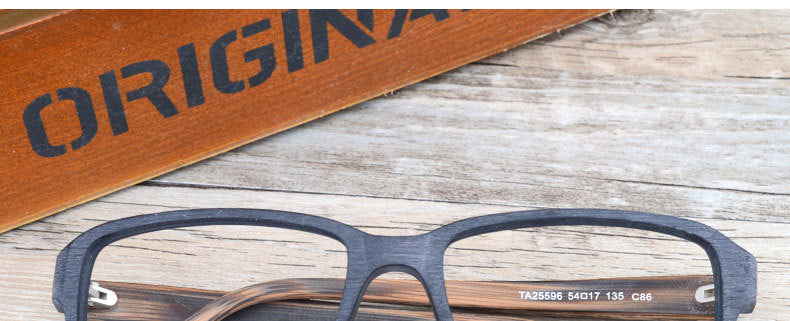 Hdcrafter Unisex Full Rim Eyeglasses Wood Rectangular Ta25596 — view 1 | Hdcrafter Eyeglasses at FuzWeb