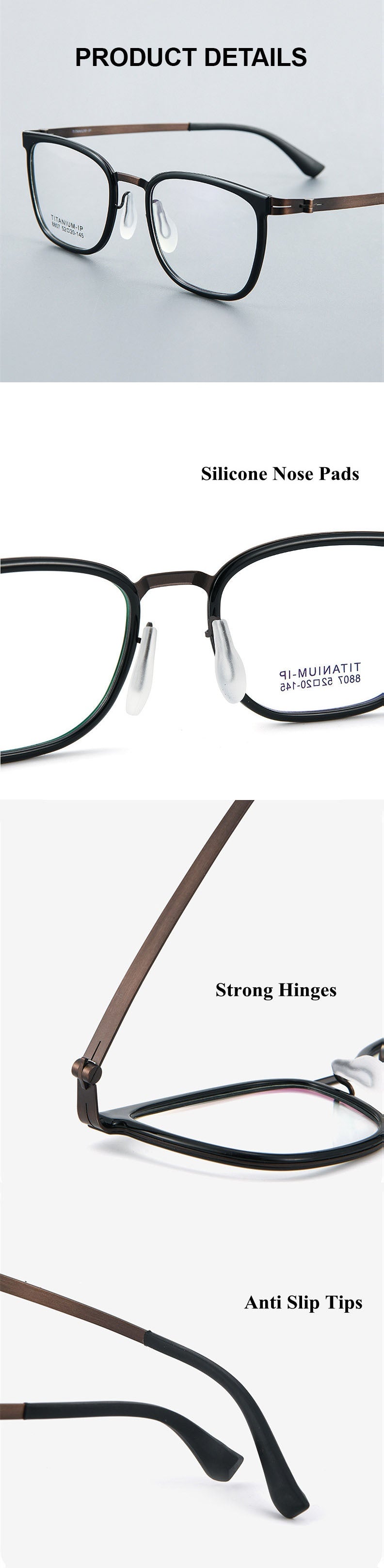 Chashma Unisex Full Rim Square Titanium Tr 90 Eyeglasses 8807 — view 6 | Chashma at FuzWeb