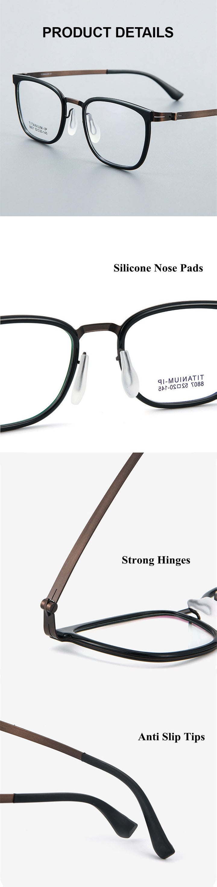 Chashma Unisex Full Rim Square Titanium Tr 90 Eyeglasses 8807 — view 6 | Chashma at FuzWeb