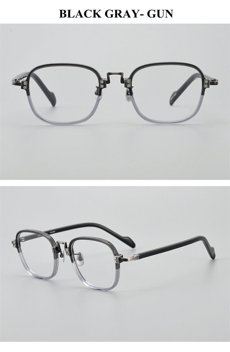 Chashma Unisex Full Rim Square Acetate Titanium Eyeglasses 190038.