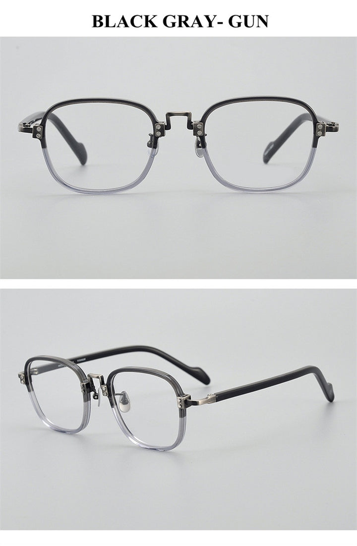 Chashma Unisex Full Rim Square Acetate Titanium Eyeglasses 190038.