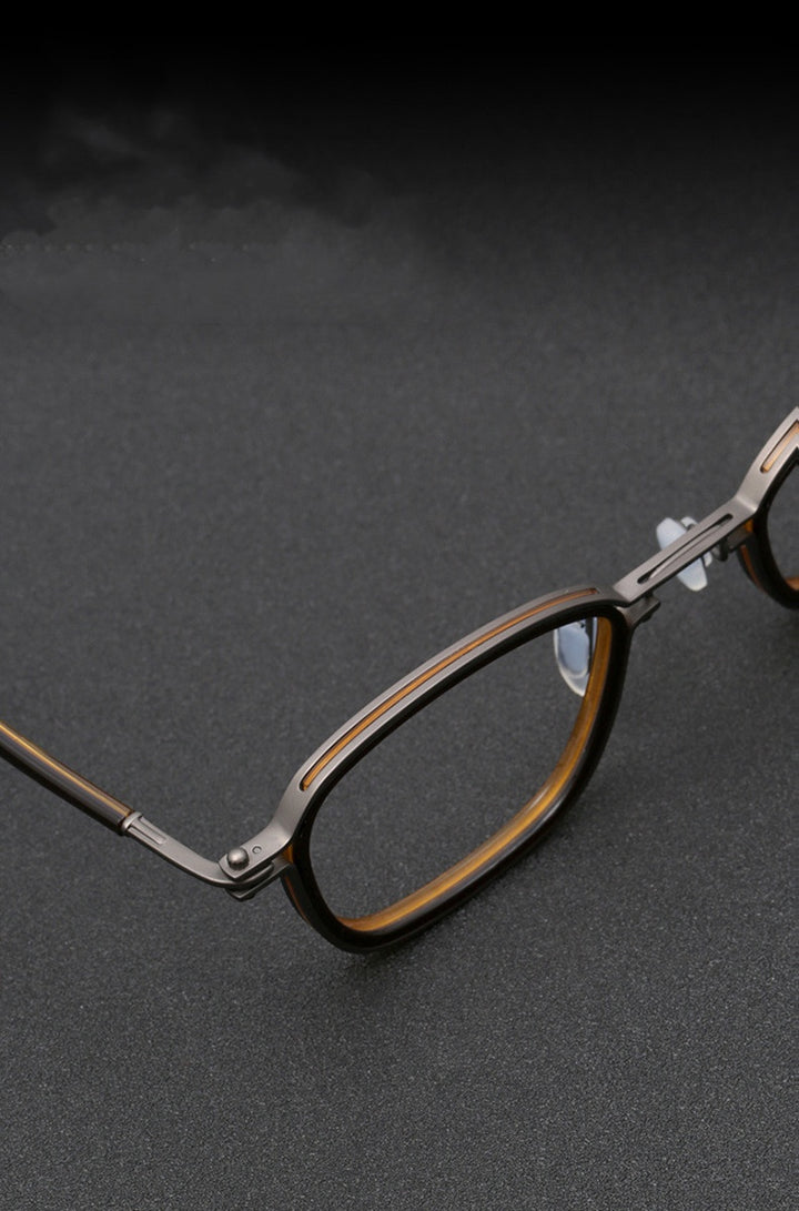 Chashma Ottica Unisex Full Rim Square Acetate Titanium Eyeglasses 795861 FuzWeb