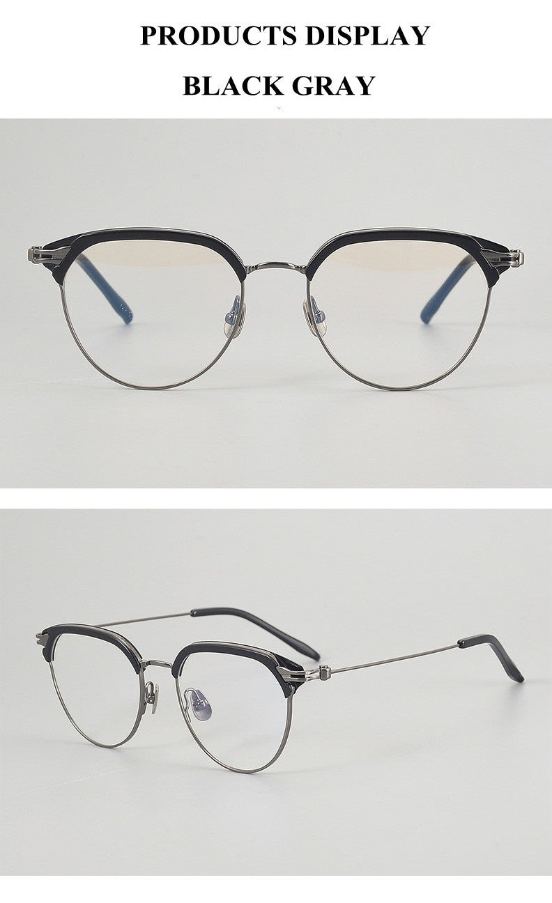 Chashma Unisex Full Rim Oval Round Acetate Titanium Eyeglasses 882410.