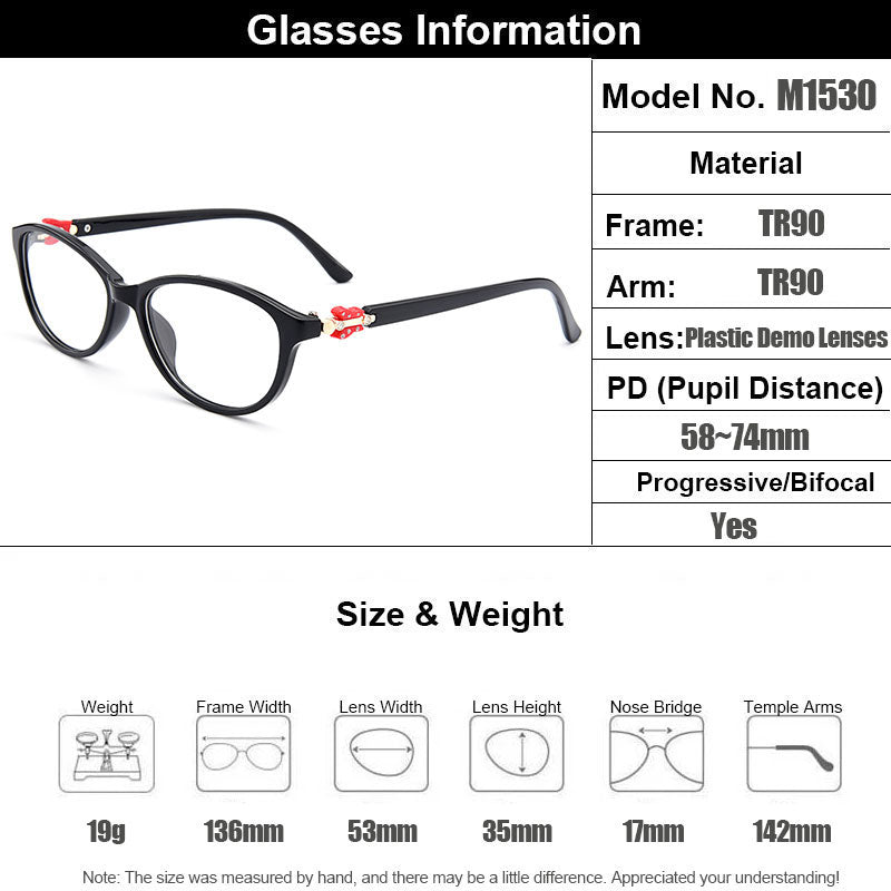 Gmei Women's Eyeglasses Ultra-Light Tr90 Plastic M1530.