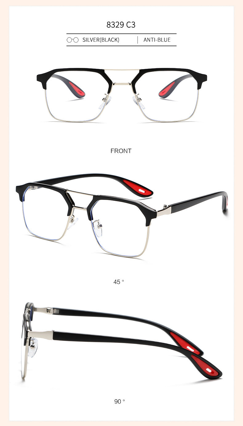 Kocolior Unisex Full Rim Square Tr 90 Alloy Double Bridge Photochromic Reading Glasses 968329.