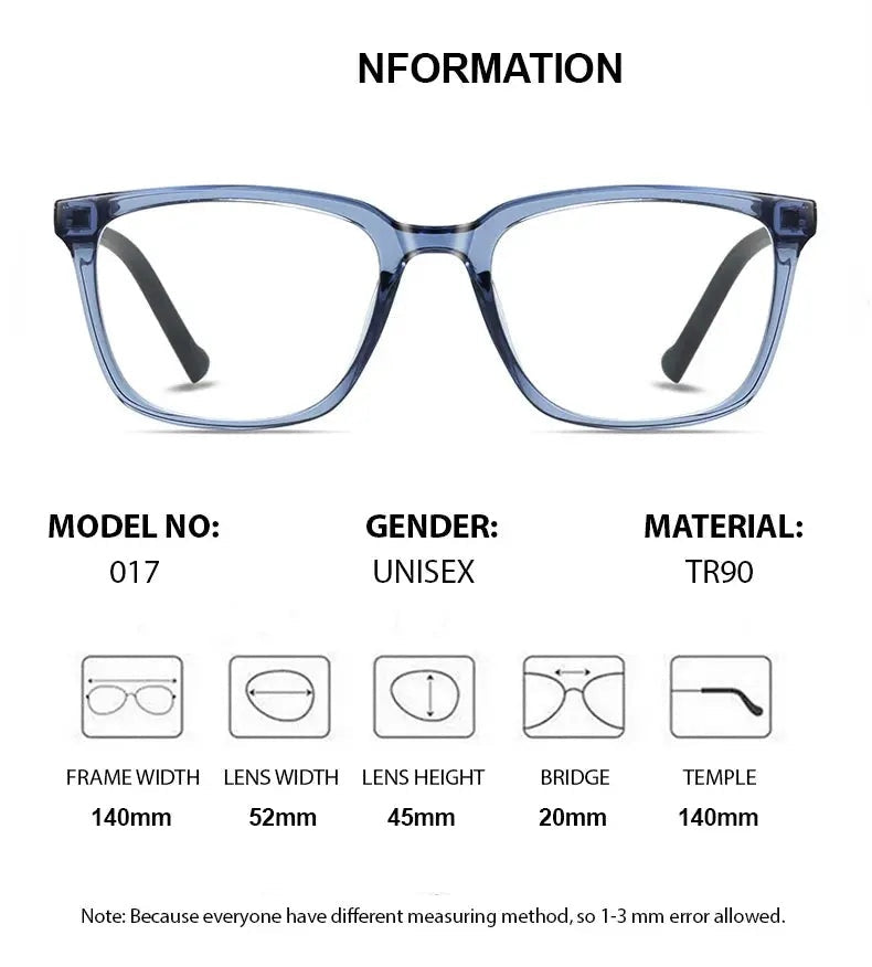 Chashma Ottica Unisex Full Rim Square Tr 90 Titanium Eyeglasses 474017