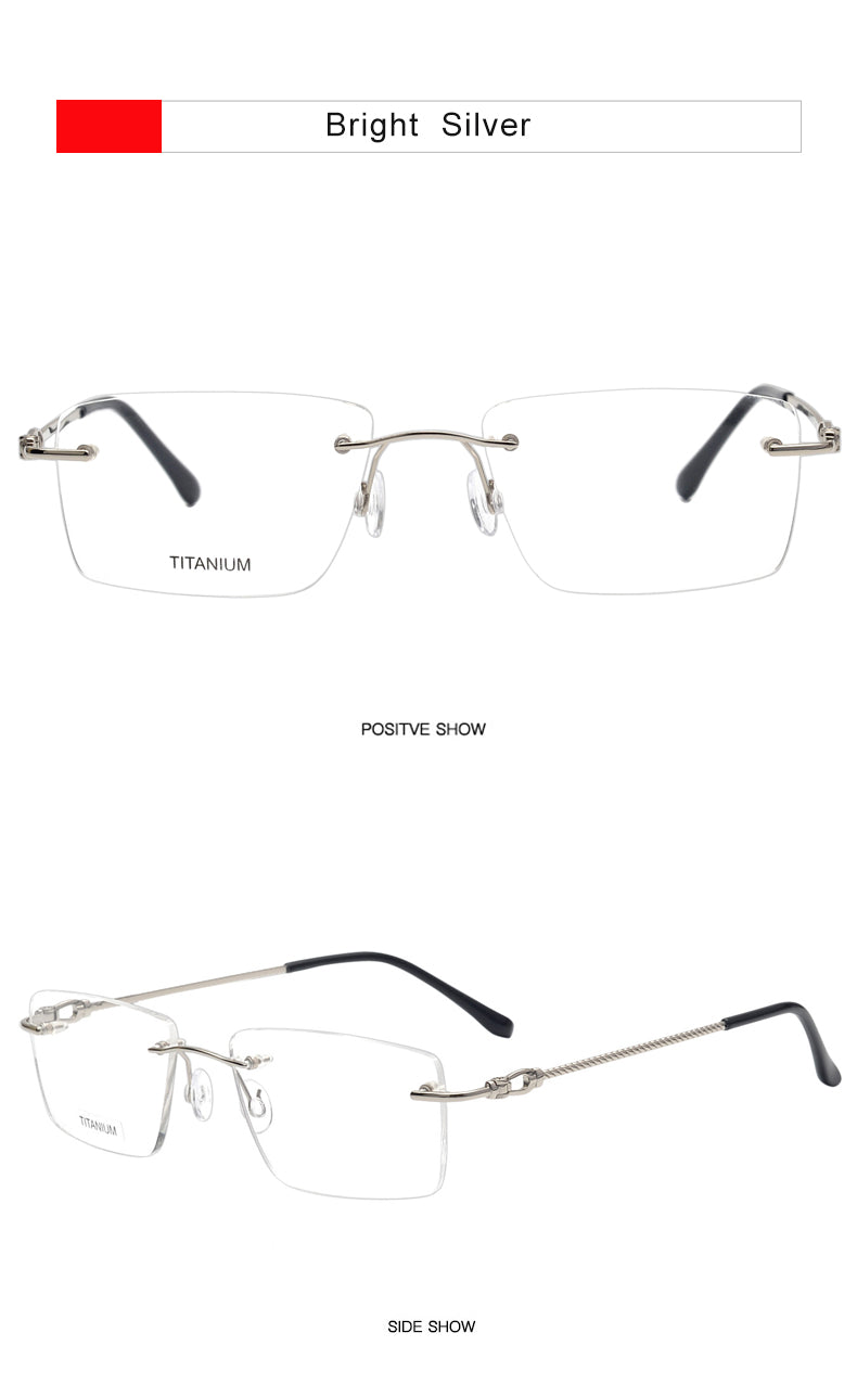 Krasivyy Unisex Rimless Square Titanium Eyeglasses Kr8661 — view 6 | Krasivyy at FuzWeb