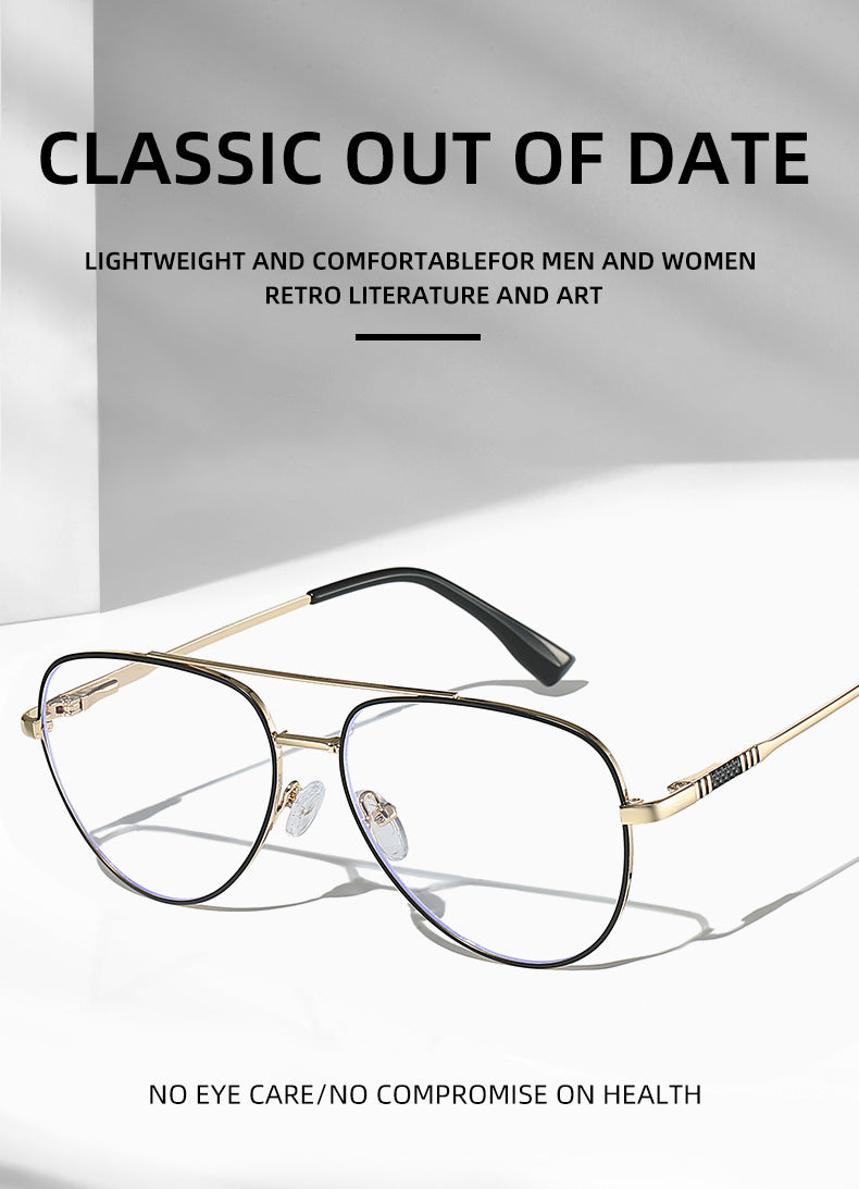 Vicky Unisex Full Rim Oval Double Bridge Alloy Reading Glasses 6912 — view 1 | Vicky at FuzWeb