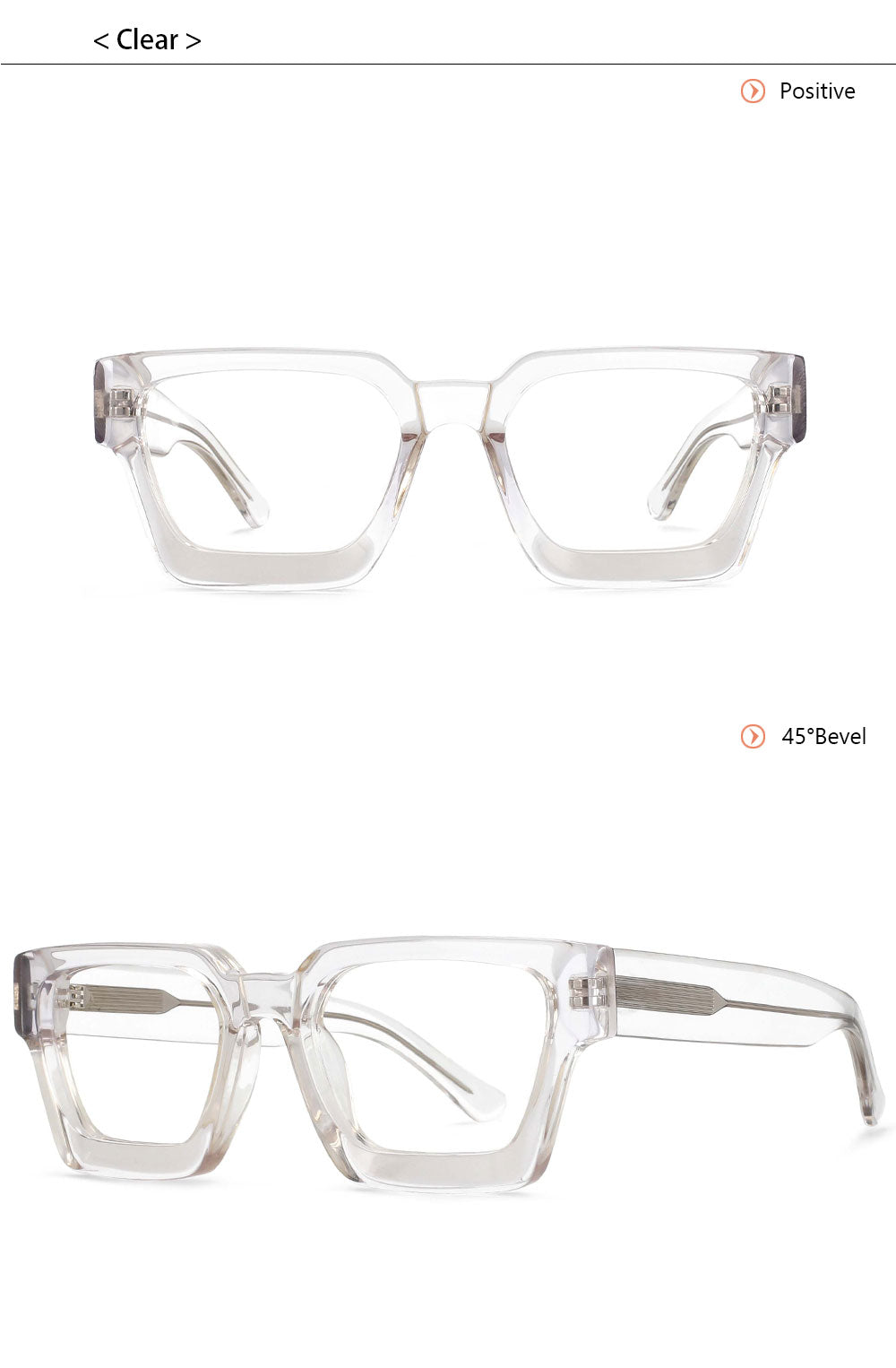 CCspace Unisex Full Rim Square Acetate Frame Eyeglasses 54290 — view 8 | CCspace at FuzWeb