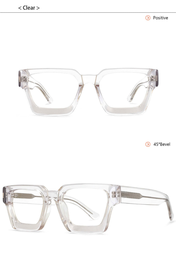 CCspace Unisex Full Rim Square Acetate Frame Eyeglasses 54290 — view 8 | CCspace at FuzWeb