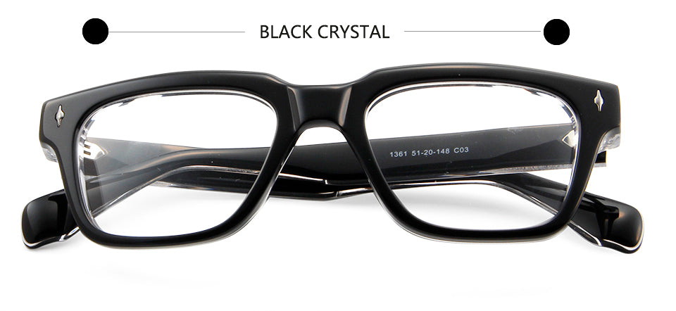 Esnbie Unisex Full Rim Square Brow Line Acetate Eyeglasses 613611.
