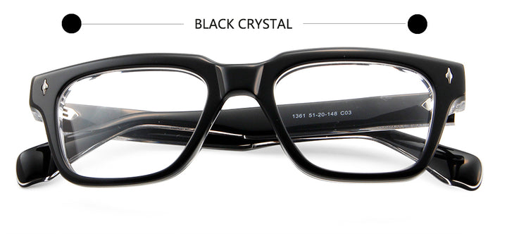 Esnbie Unisex Full Rim Square Brow Line Acetate Eyeglasses 613611.