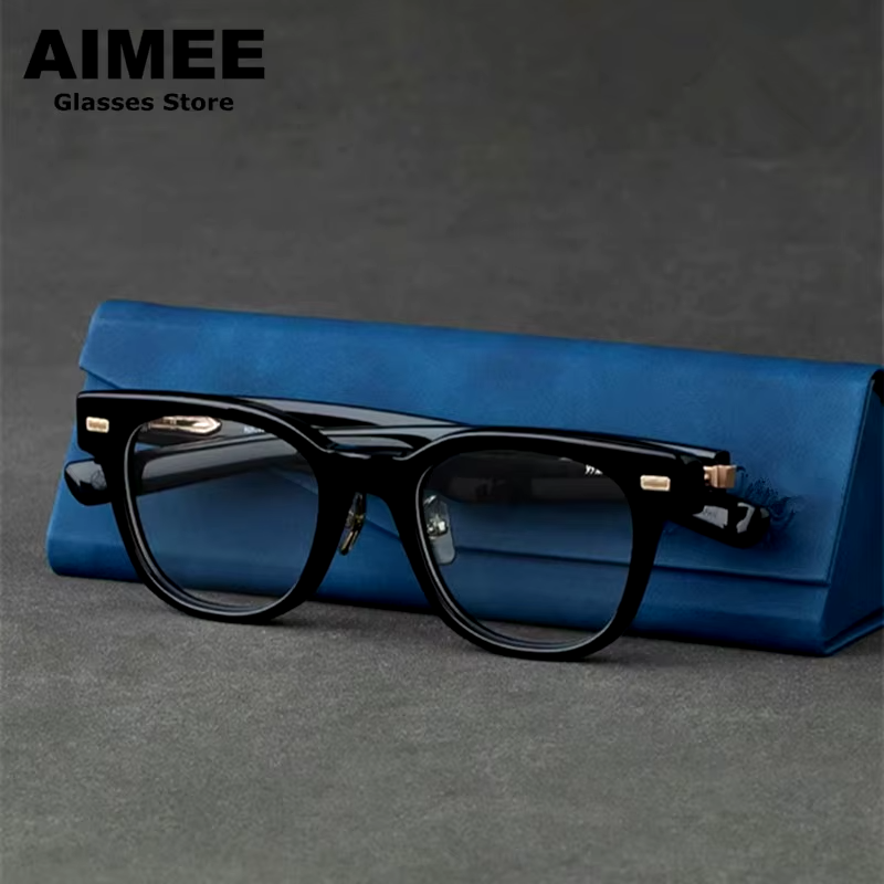 Aimee Unisex Full Rim Square Titanium Acetate Eyeglasses 14152 Full Rim Aimee   