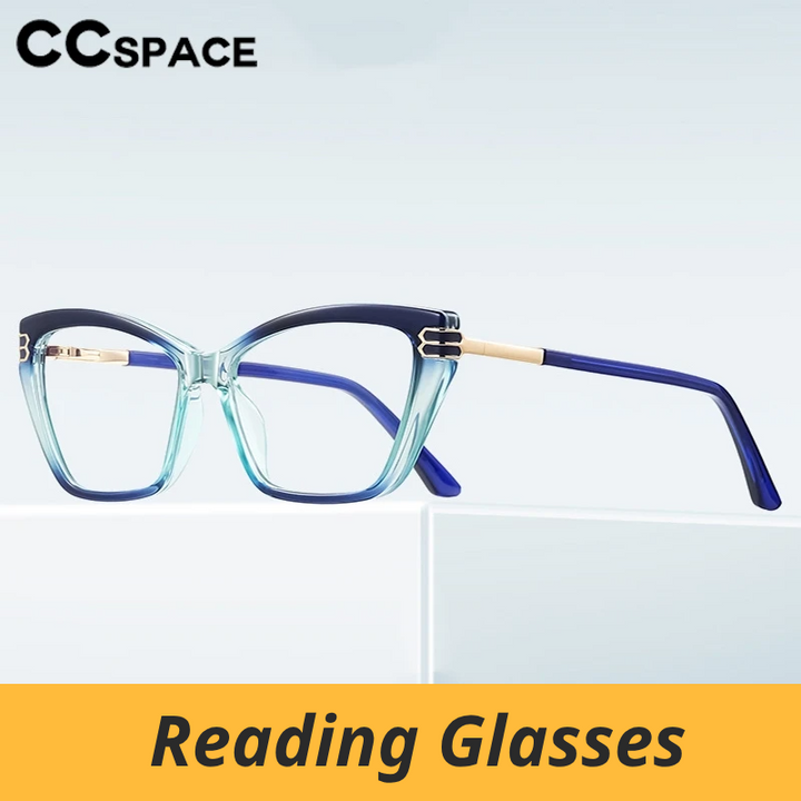 CCspace Women's Full Rim Square Tr 90 Alloy Reading Glasses 802705