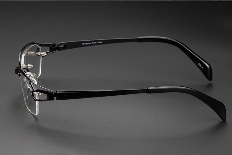 Chashma Ochki Unisex Semi Rimless Oval Titanium Eyeglasses 41143 — view 4 | Chashma Ochki at FuzWeb