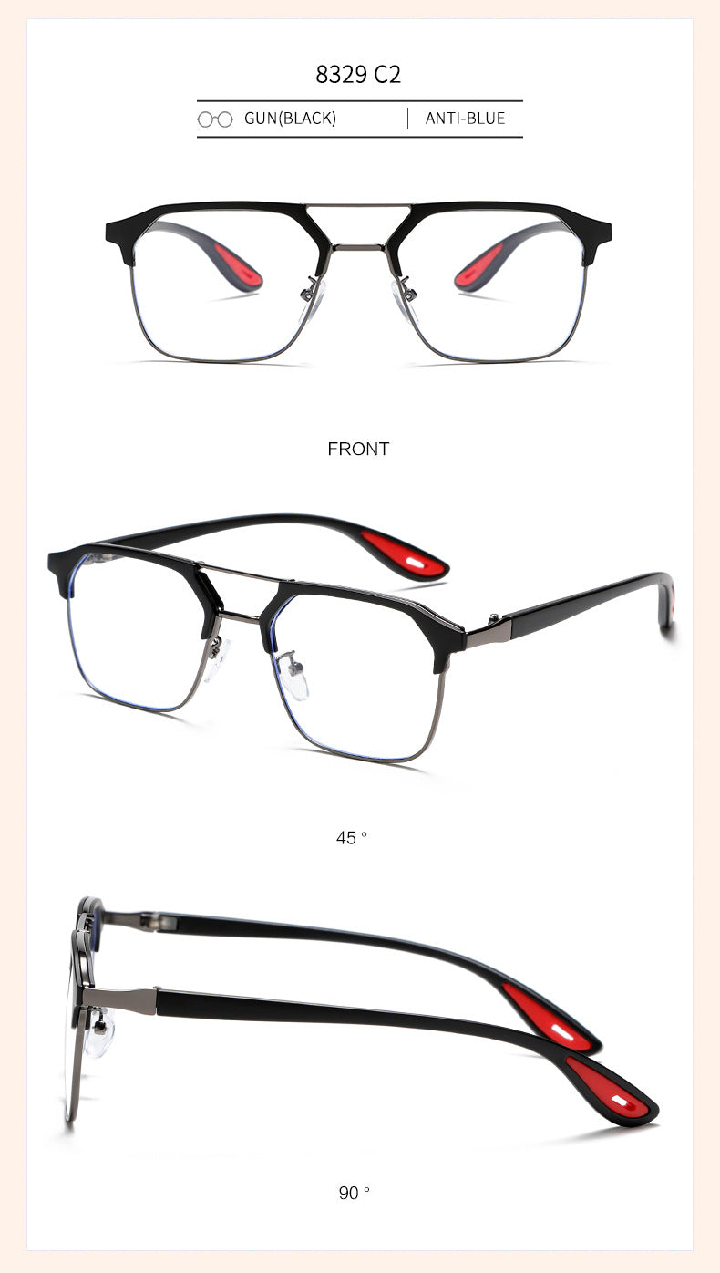 Kocolior Unisex Full Rim Square Tr 90 Alloy Double Bridge Photochromic Reading Glasses 968329.