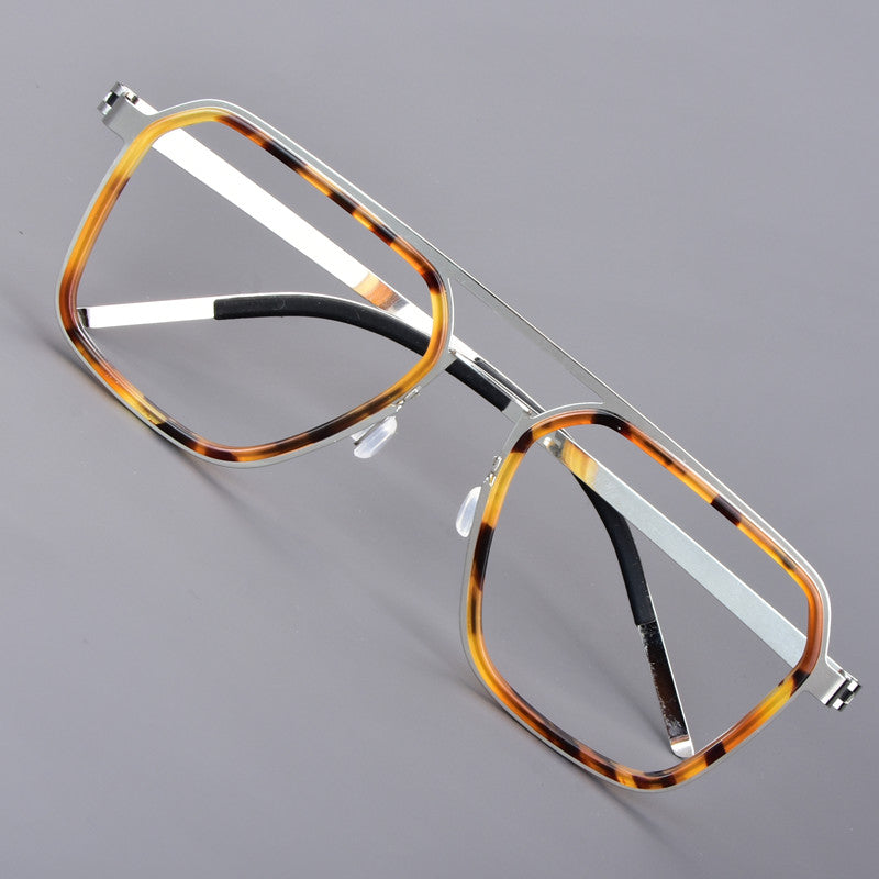 Aimee Unisex Full Rim Square Double Bridge Titanium Acetate Eyeglasses 19753 — view 1 | Aimee at FuzWeb