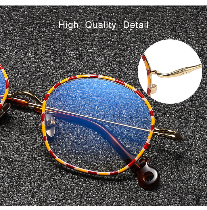 Krasivyy Unisex Full Rim Irregular Round Titanium Eyeglasses 45960 — view 1 | Krasivyy at FuzWeb
