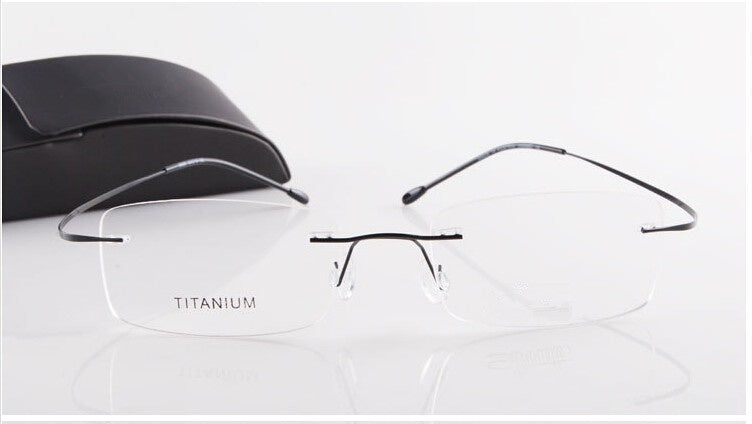 Chashma Ottica Unisex Rimless Rectangle Titanium Eyeglasses 6074.