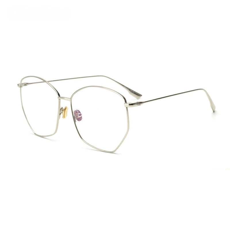 Chashma Ochki Women's Full Rim Irregular Octagon Titanium Eyeglasses 8302.